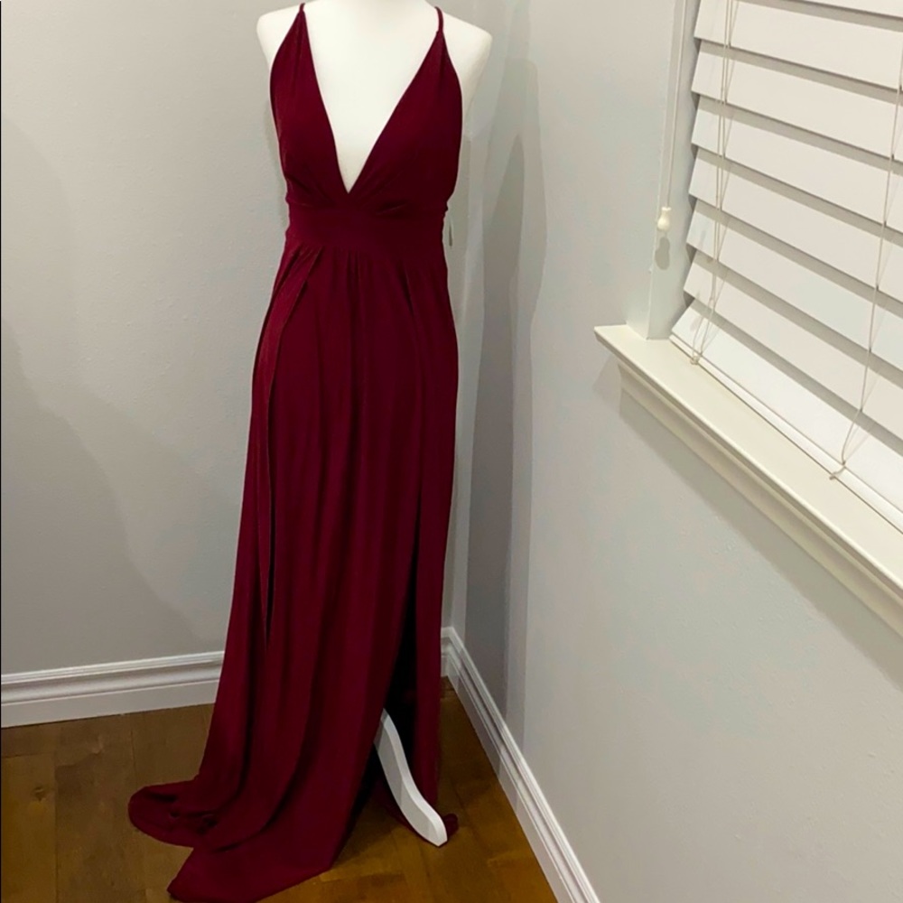 Long burgundy Maxi dress